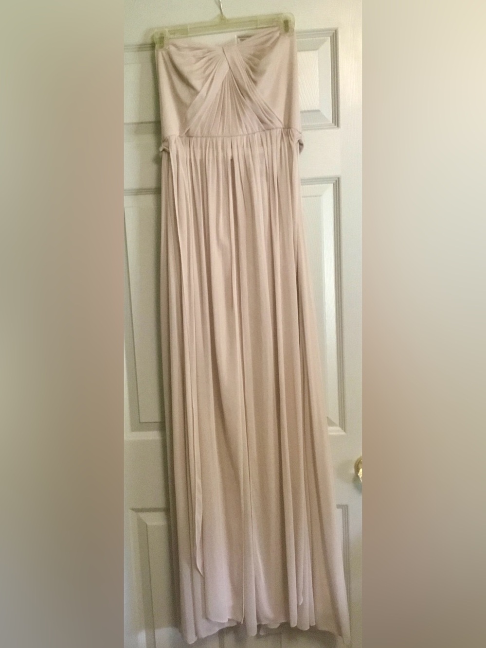 David's Maternity Bridal Gown Soft Blush Chiffon Strapless Maxi Size 10
